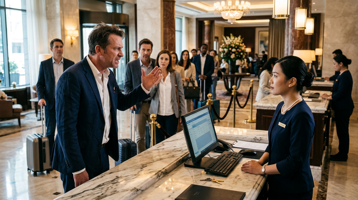 Angry Guest at Reception - Handling Complaints