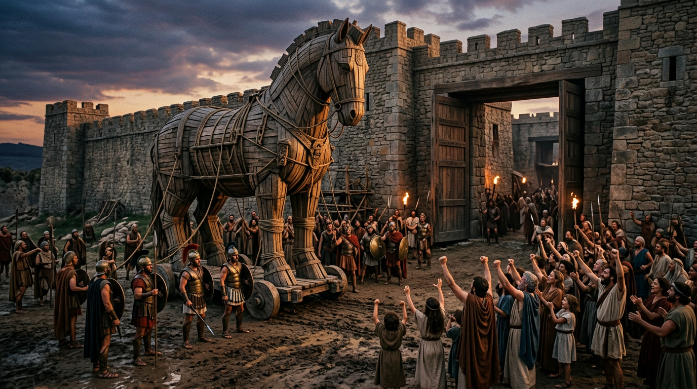 Inside Troy When the Horse Arrived