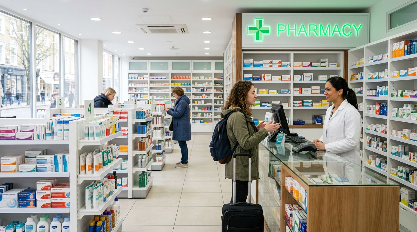 At the Pharmacy Abroad