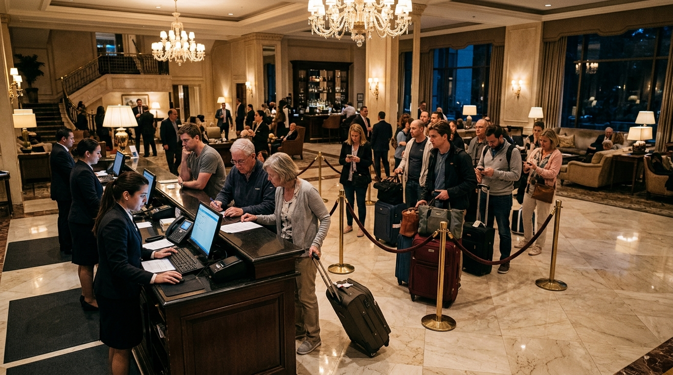 At the Hotel Reception - Check-in Problems