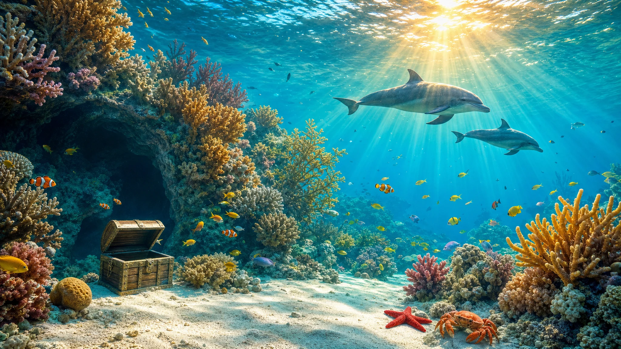 Przygoda w oceanie — zwierzęta i co właśnie robią