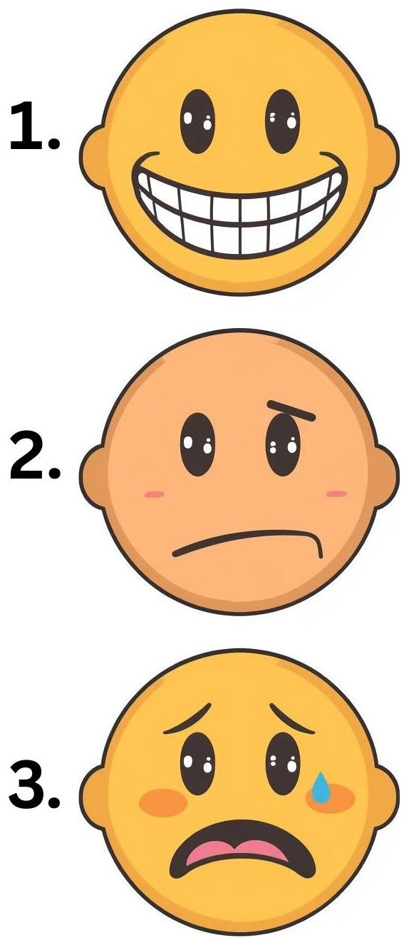 How are you? — 1. I am happy.
2. I am okay.
3. I am sad.