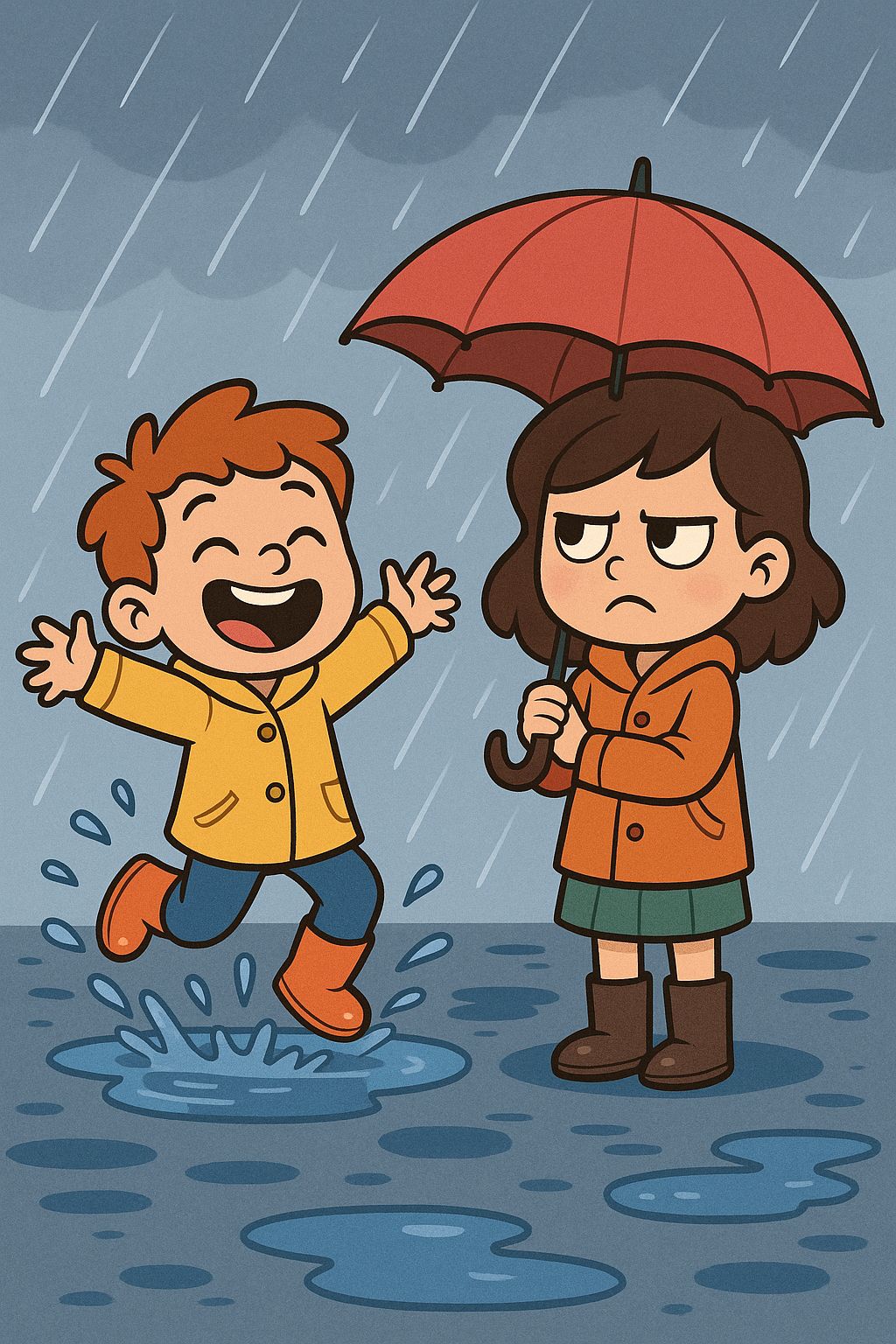 Do you like rainy days? — - Yes, I like rainy days
No, I don't like rainy days