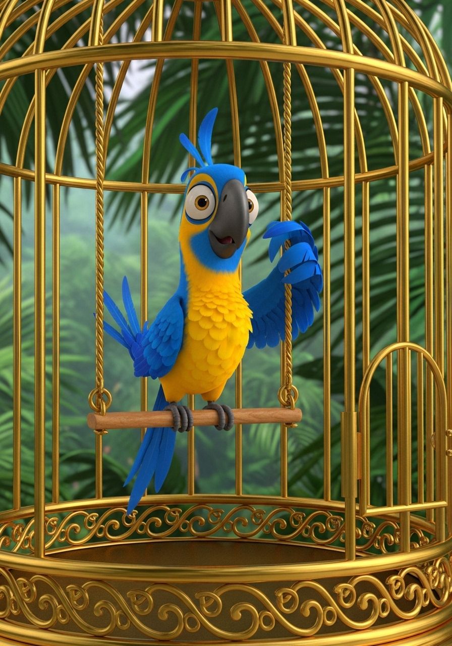 Where is the parrot?