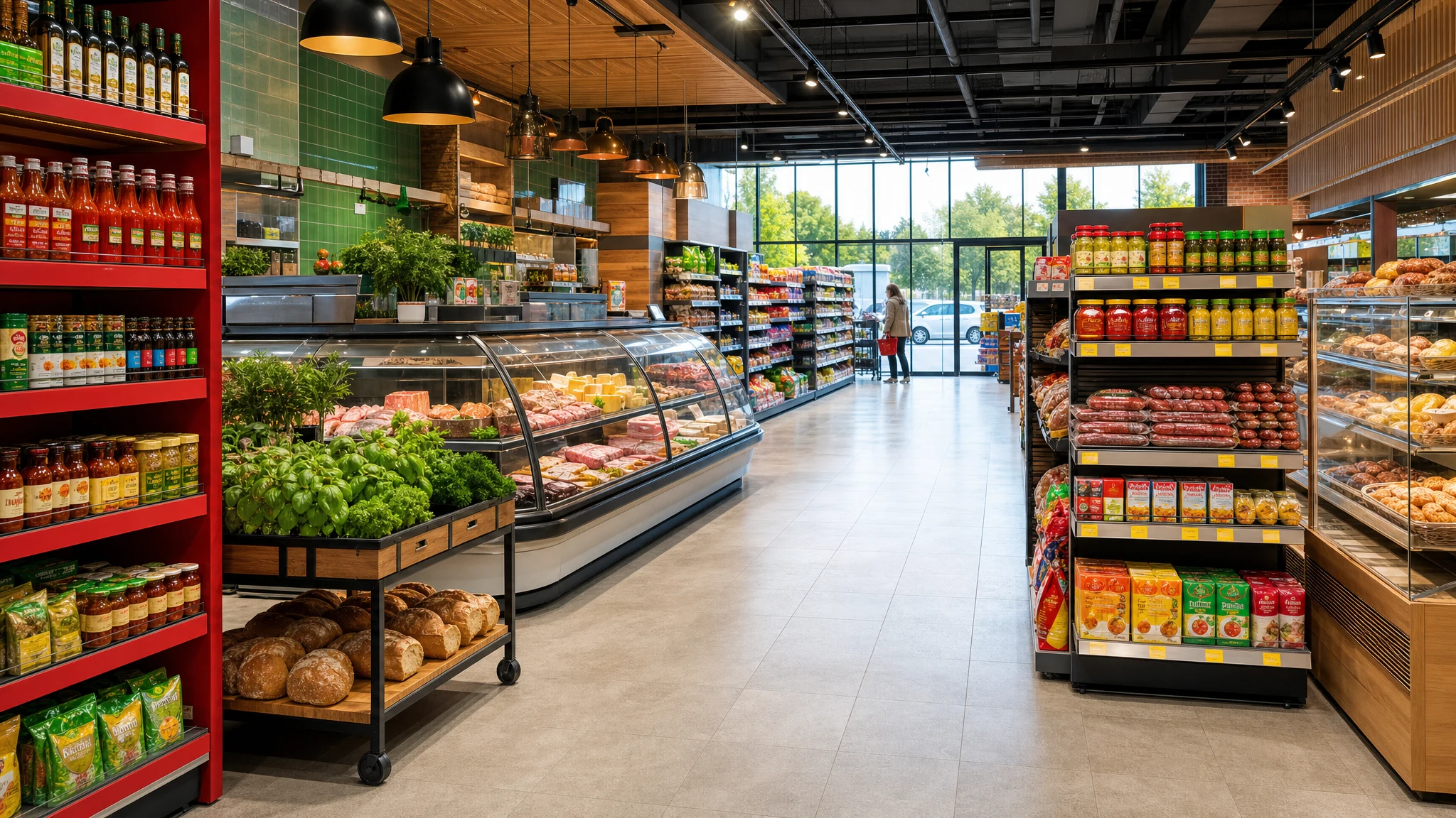 W supermarkecie — ceny i sekcje sklepu po angielsku