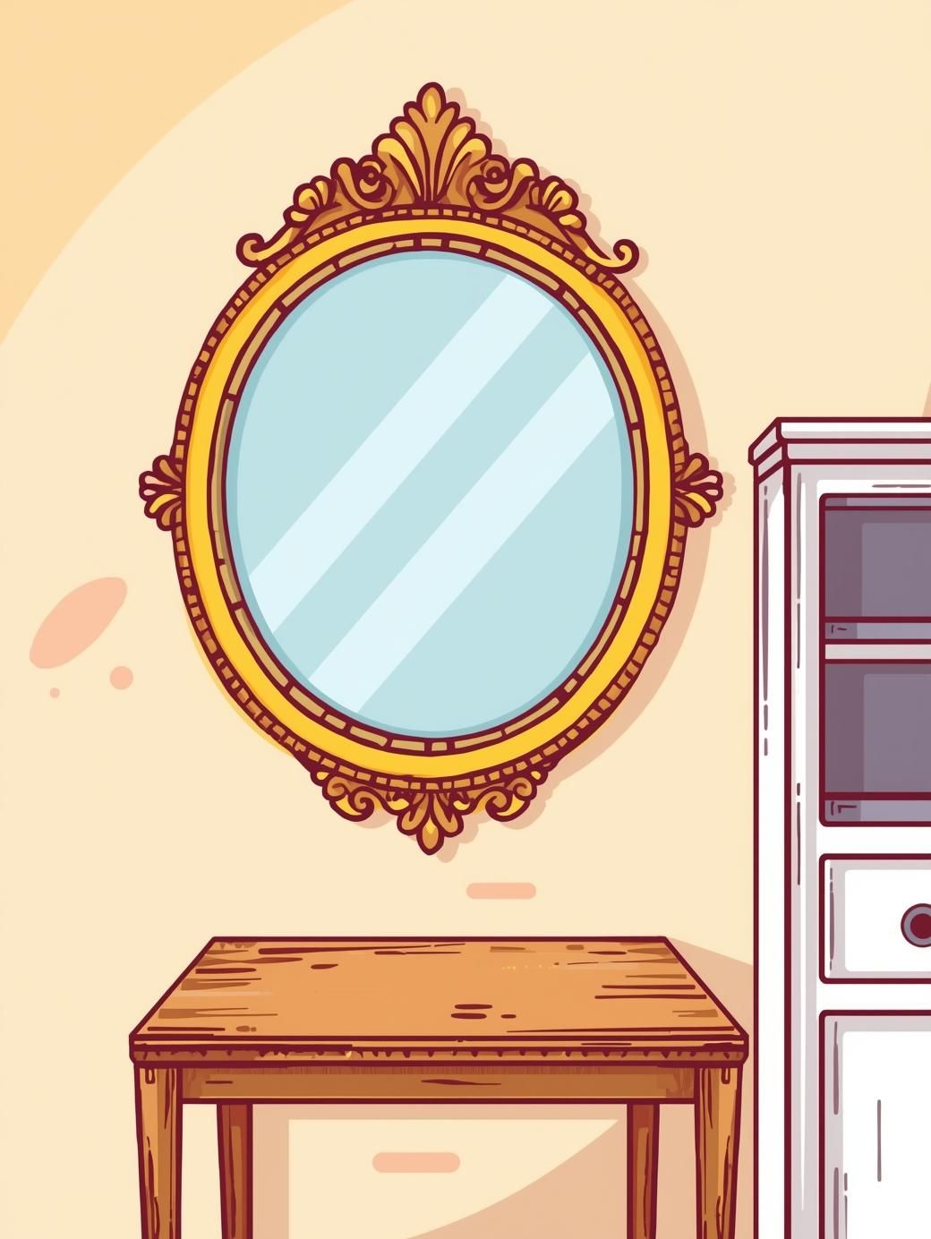 I look in the ____ . mirror / clock