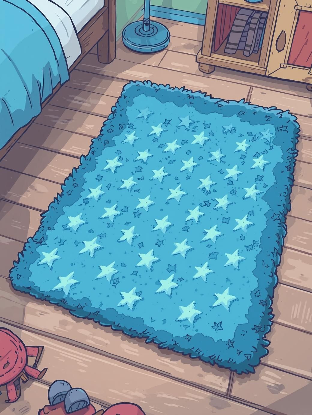 The ____ is soft and blue. desk / carpet