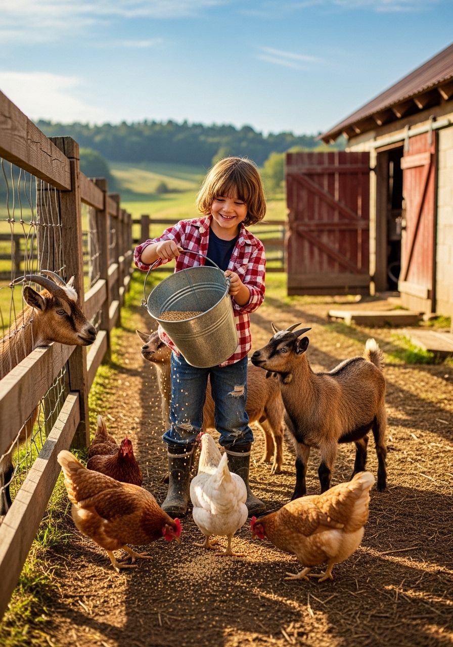 What job would you like on a farm? — I would like to____.

1.  Feed animals
2.  Collect eggs
3.  Drive the tractor