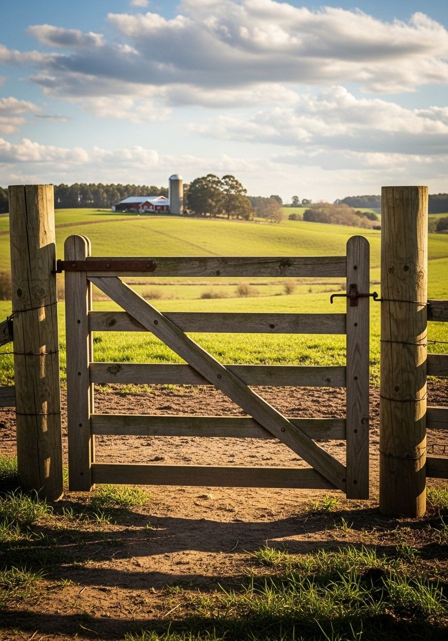 The farmer opens the wooden __________ for the animals