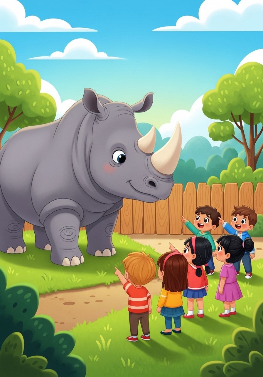 Which animal has a big horn on its nose?