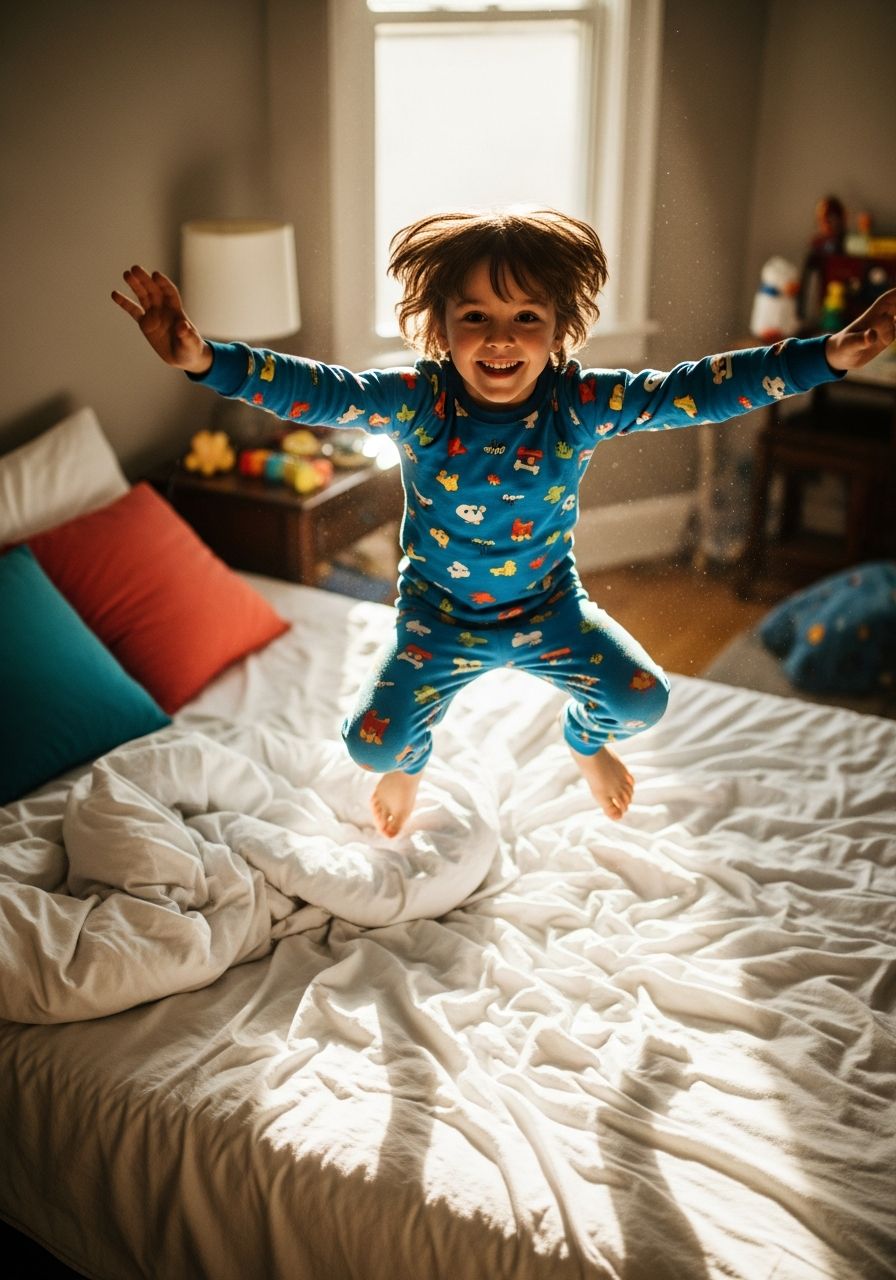 What’s something you do with your body that makes you happy? — 1. Dancing
2. Jumping on the bed
3. Playing football