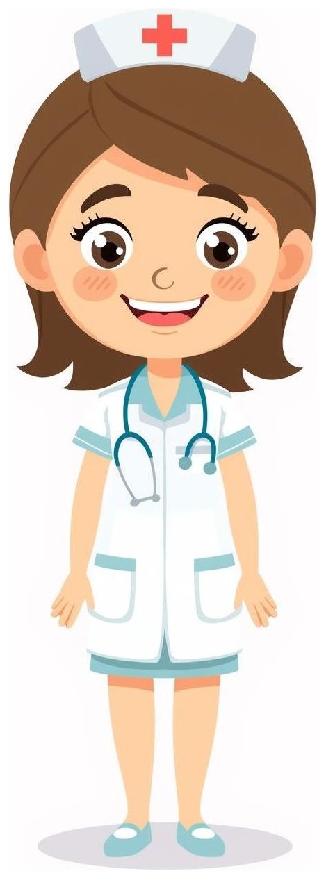 Who works in the hospital? — 1. A nurse 
2. A firefighter 
3. A farmer