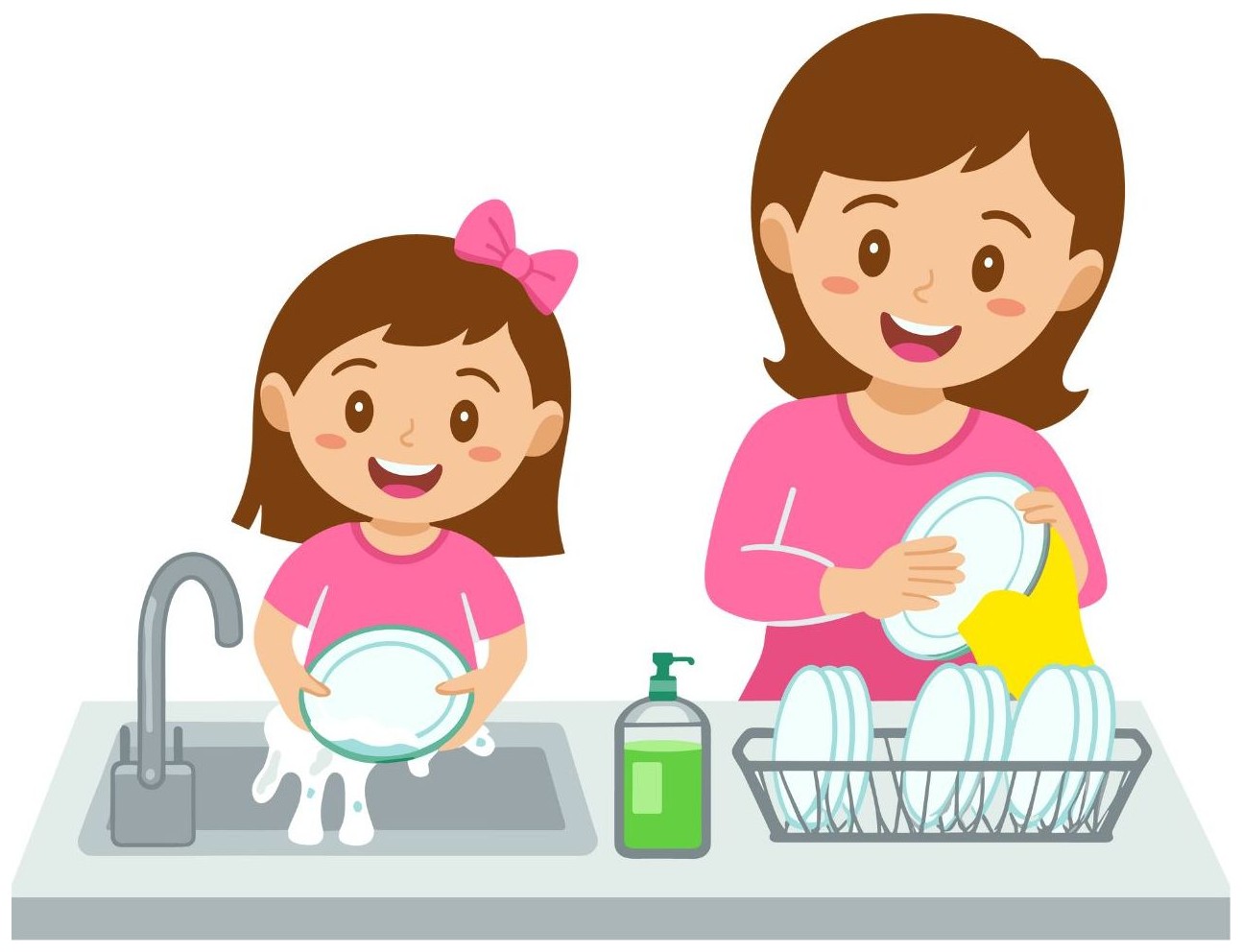 Do you help Mum or Dad? — I help____.
1. Mum
2. Dad