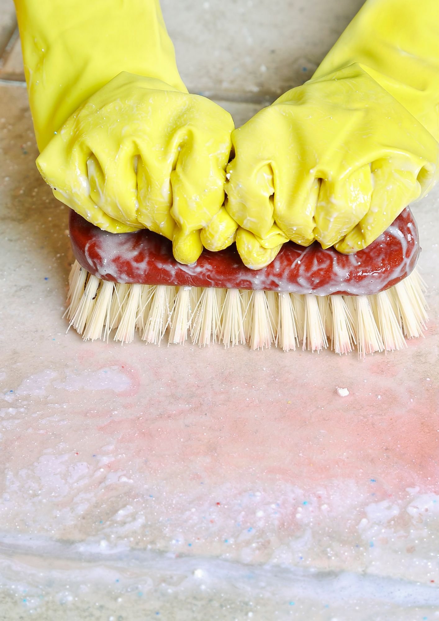 Scrub the tiles
