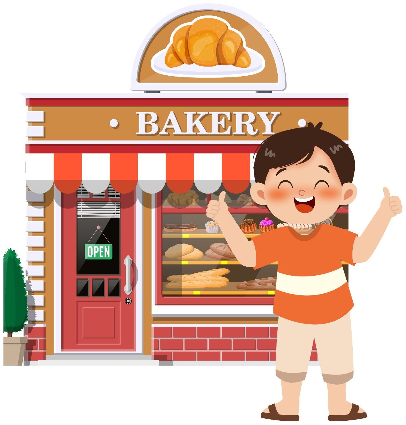 Do you like the bakery? — 1. Yes, I do!
2. No, I don't.