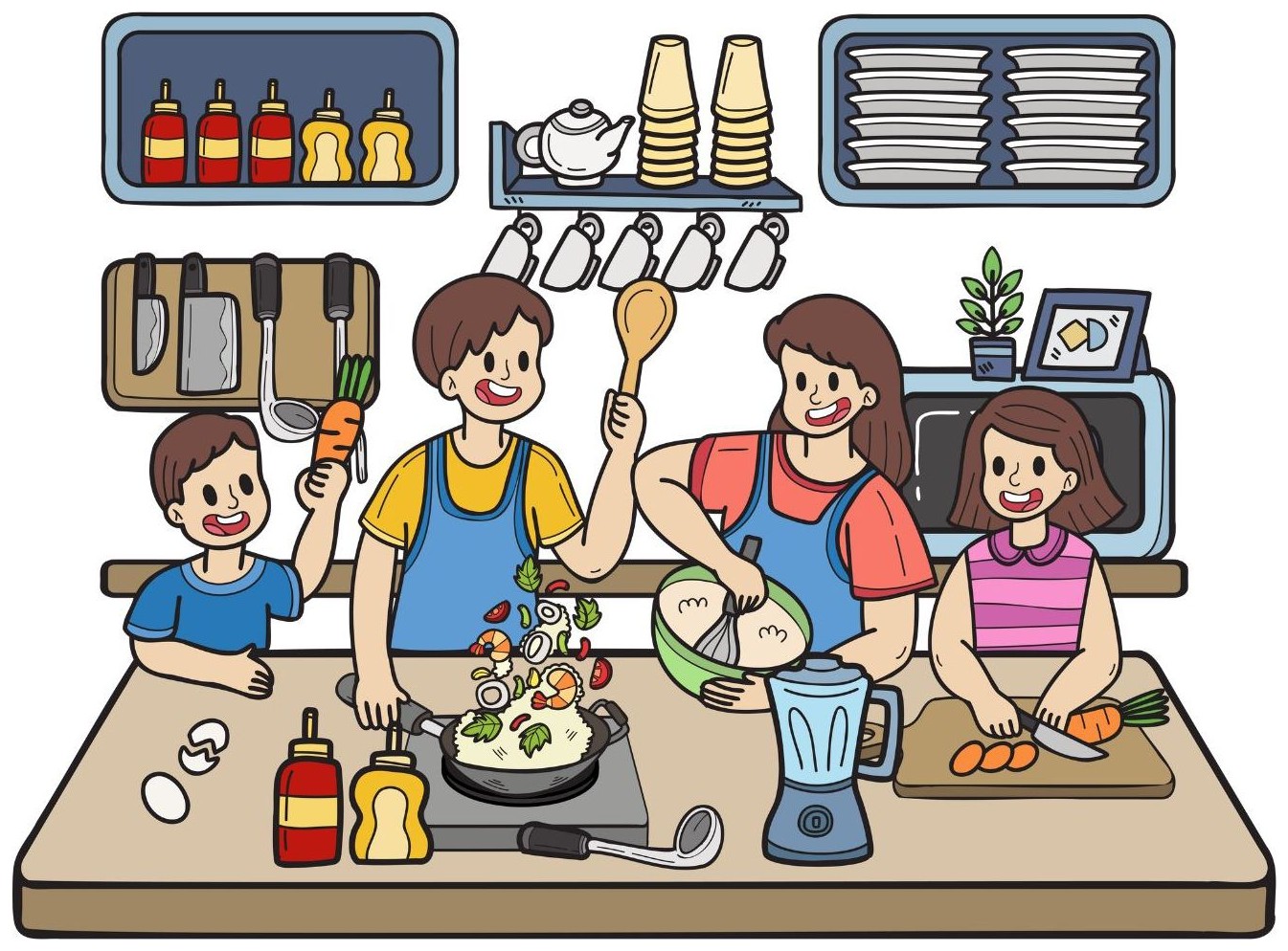 Do you help your family cook? — - Yes, I do.
No, I don't.