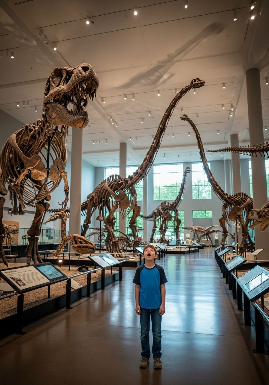 Where would you like to see dinosaurs? — In ___.

1. A museum
2.  A movie
3.  A book