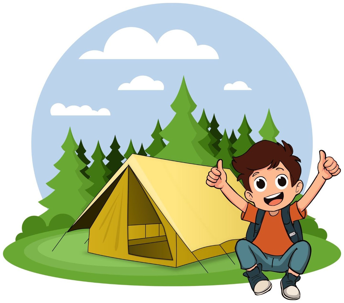 Do you like camping? — 1. Yes, I do.
2. No, I don't.