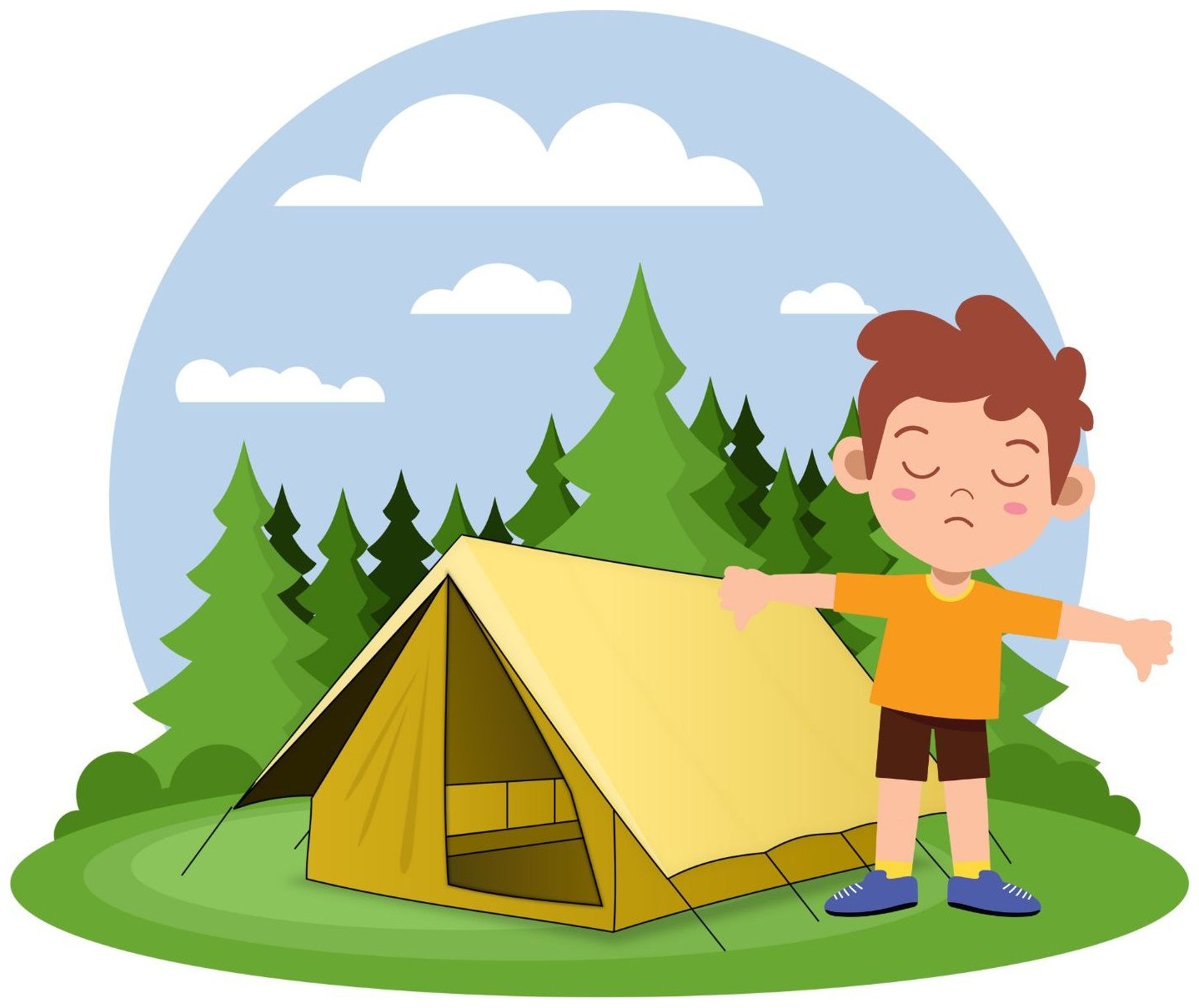 Do you like camping? — 1. Yes, I do.
2. No, I don't.
