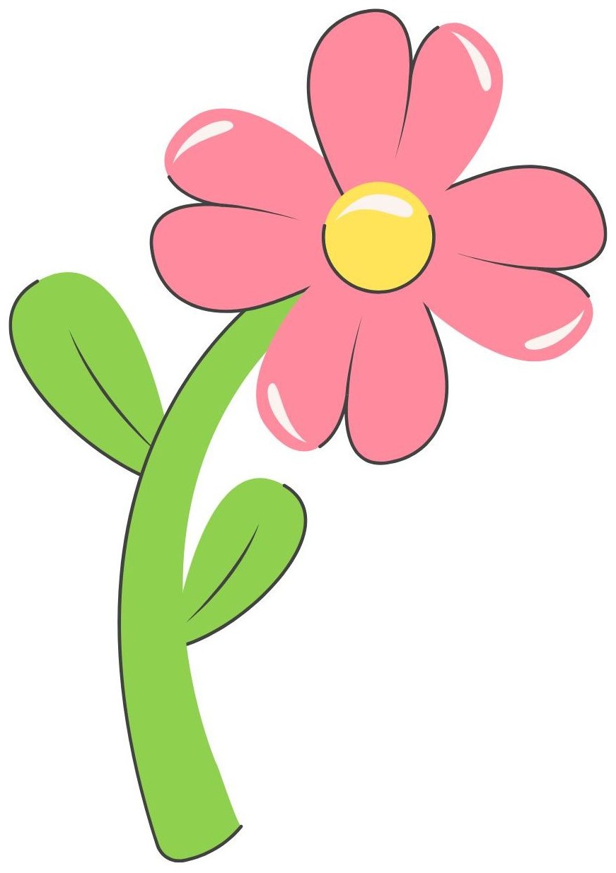 What colour is the flower? — The flower is _.