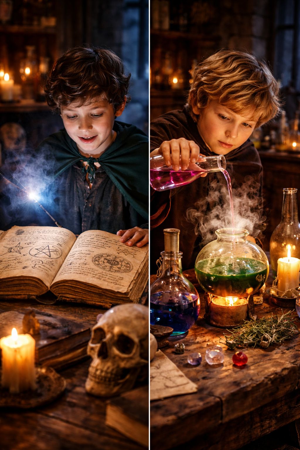 Would you rather read a spell book or make a potion? — I would rather ___.