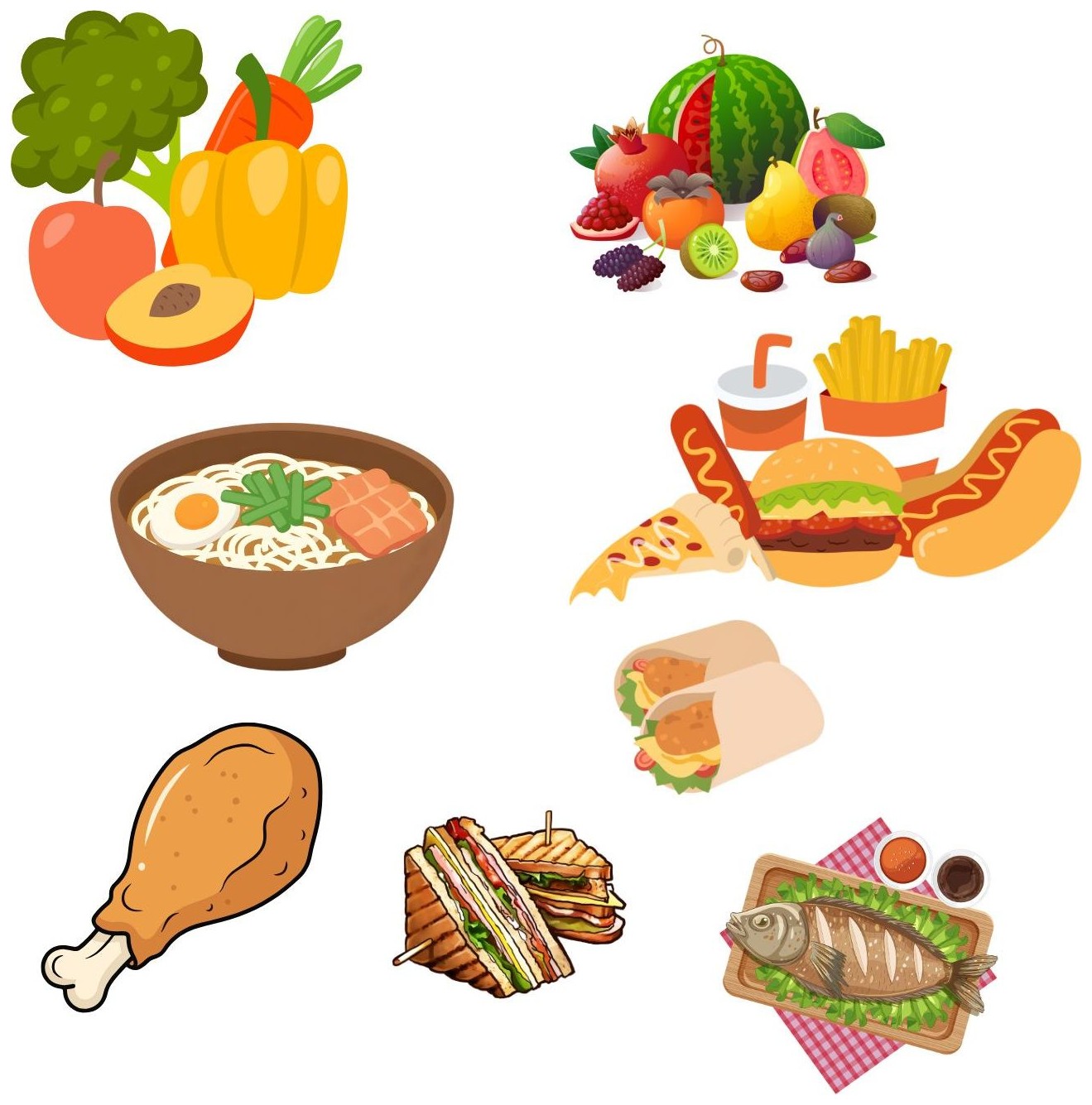 What food do you like? — I like __.