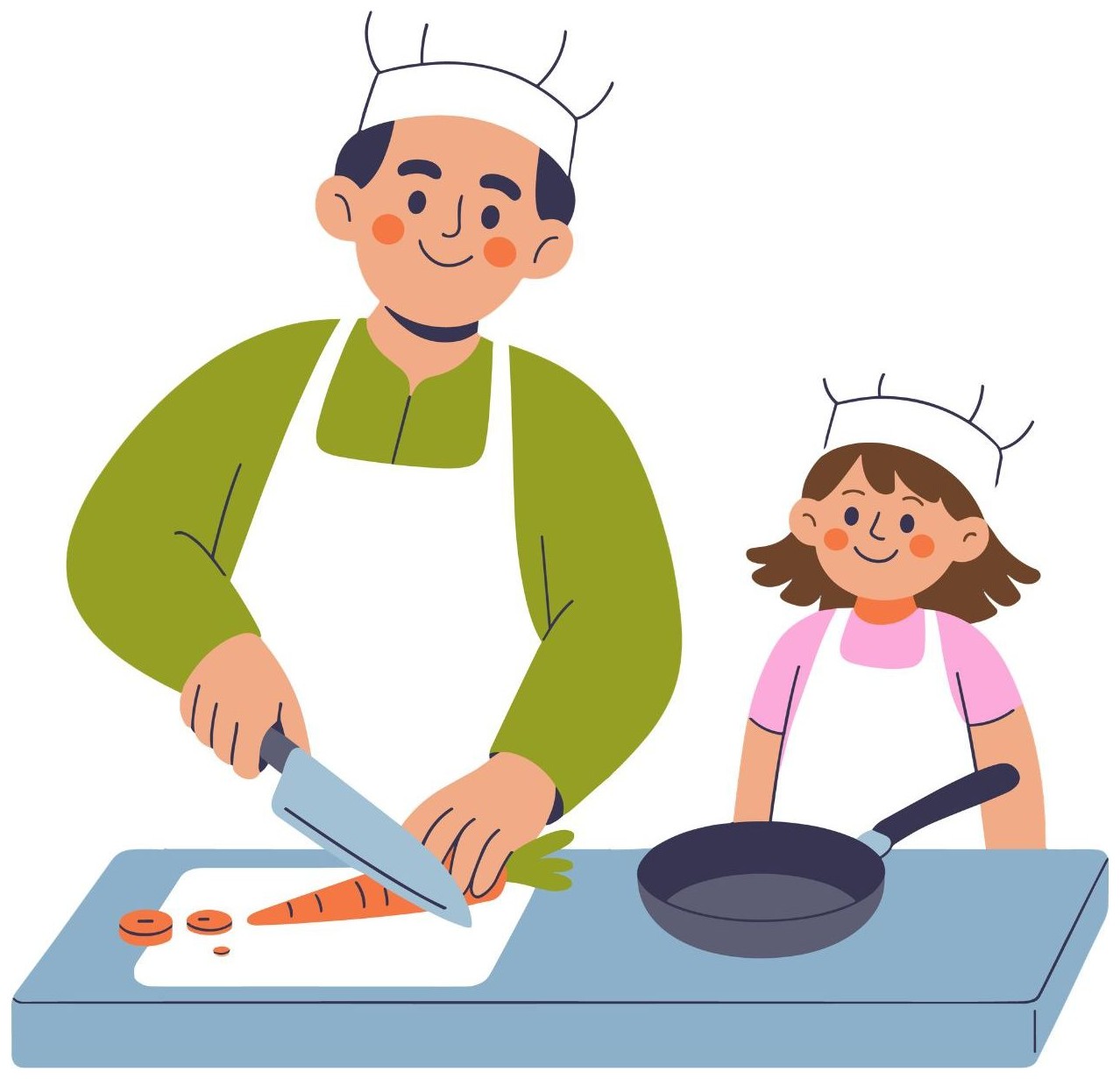 Do you cook with mum or dad? — I cook with __.