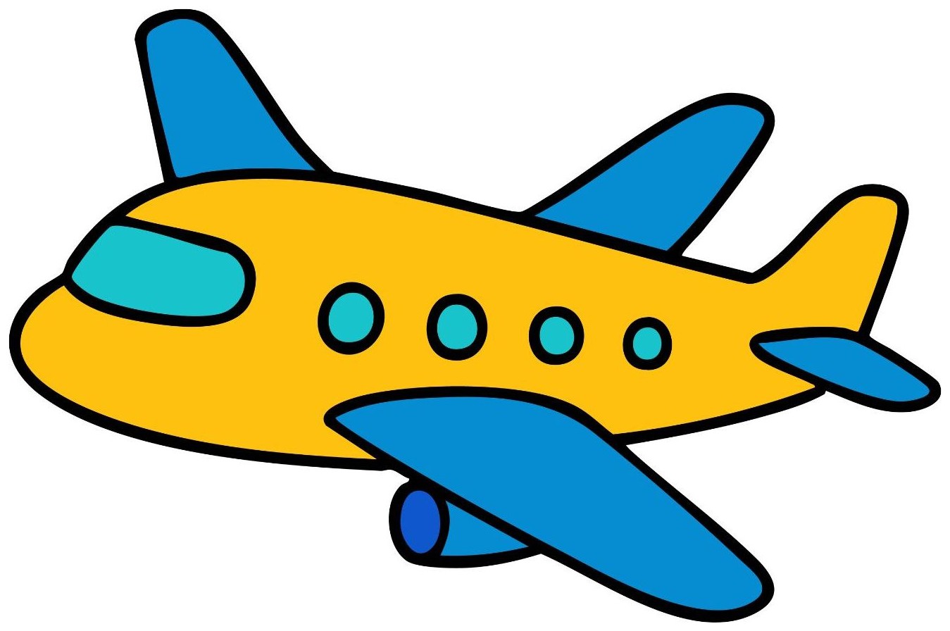 What colour is the airplane? — The airplane is __.