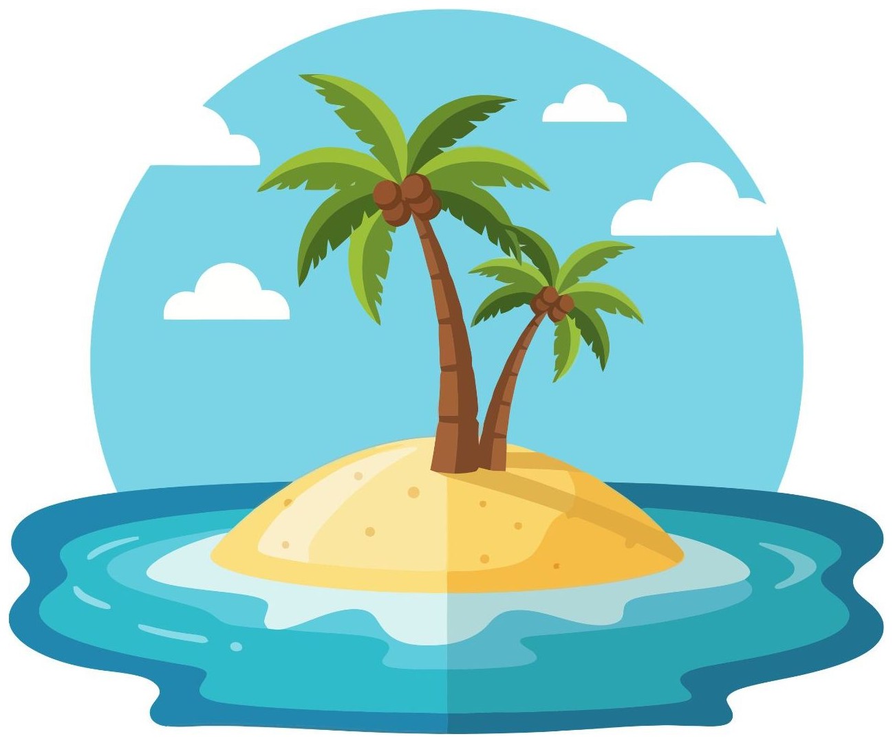 Is the island big or small? — The island is ____.